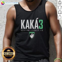 Alt Text: Top Kaka3 Boston Legacy FC Logo Tank Top featuring vibrant design and comfortable fit for fans and athletes.