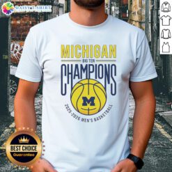 Top Michigan Wolverines 2025-2026 Big Ten Regular Season Champions T-Shirt featuring team colors and logo design.