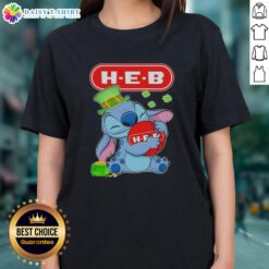 Top Stitch Hug H-E-B Logo St. Patrick's Day Ladies Tee in vibrant green with festive design and comfortable fit.