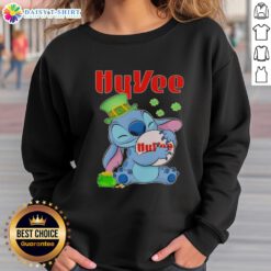Alt Text: Top Stitch Hug Hy-Vee Logo St. Patrick's Day sweatshirt featuring festive green design and comfortable fit.