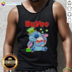 Top Stitch Hug Hy-Vee Logo St. Patrick's Day Tank Top featuring festive green design and comfortable fit for celebrations.