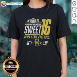 Awesome Iowa State Cyclones 2026 NCAA DI March Madness Sweet 16 ladies tee featuring vibrant team colors and logo.
