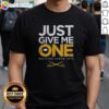 Awesome Just Give Me One Hockey Waiting Since 1970 T-Shirt featuring a vintage design perfect for hockey fans.