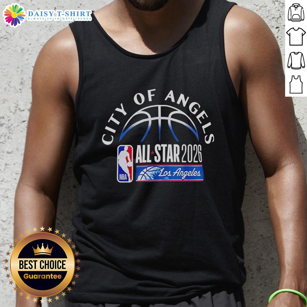 Awesome Los Angeles Clippers City of Angels All-Star 2026 tank top showcasing team pride and vibrant design.