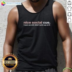 Trendy tank top with 'Awesome Nice Social Cue' print, perfect for casual outings and showcasing your unique style.