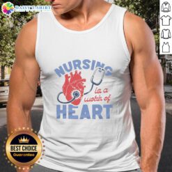 Alt Text: Awesome Nursing Is A Work Of Heart Ash Tank Top for nurses, featuring a stylish design and comfortable fit.
