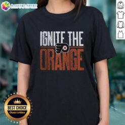 Awesome Philadelphia Flyers 2026 Stanley Cup Playoffs slogan ladies tee featuring vibrant team colors and stylish design.