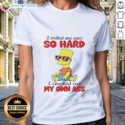 Awesome Simpson I Rolled My Eyes So Hard Ladies Tee featuring a humorous graphic design perfect for casual wear.