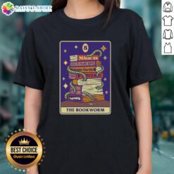 Awesome The Bookworm RPG Ladies Tee featuring a vibrant design for book lovers and gaming enthusiasts.