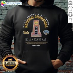 Awesome UCLA Bruins 2026 NCAA Women's Basketball National Champions Trophy Legends Hoodie displayed on a mannequin.