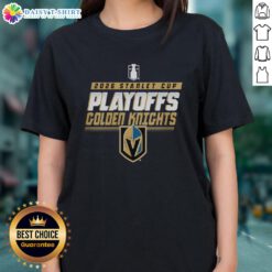 Stylish Vegas Golden Knights 2026 Stanley Cup Playoffs ladies tee, showcasing team spirit and vibrant design.