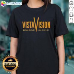 Awesome Vistavision Motion Picture High Fidelity Ladies Tee featuring a stylish design and comfortable fit for movie lovers.