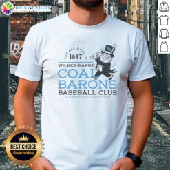 Awesome Wilkes-Barre Coal Barons Baseball t-shirt featuring club logo, established 1887, perfect for fans and collectors.