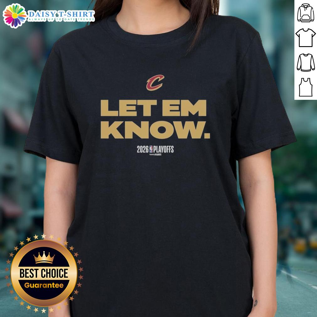 Alt Text: Good Cleveland Cavaliers Basketball Playoffs NBA 2026 Nike logo ladies tee featuring vibrant team colors and design.