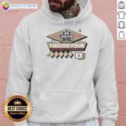 Good Denver Pioneers NCAA Frozen Four 2026 Men's Hockey in Vegas hoodie featuring team colors and logo.