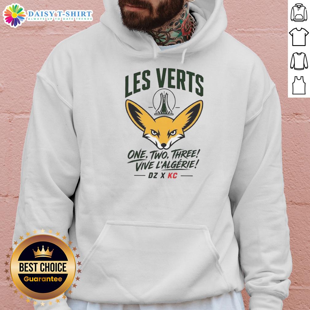Good Les Verts One Two Three Viva L'Algerie hoodie featuring vibrant colors and stylish design for fans.