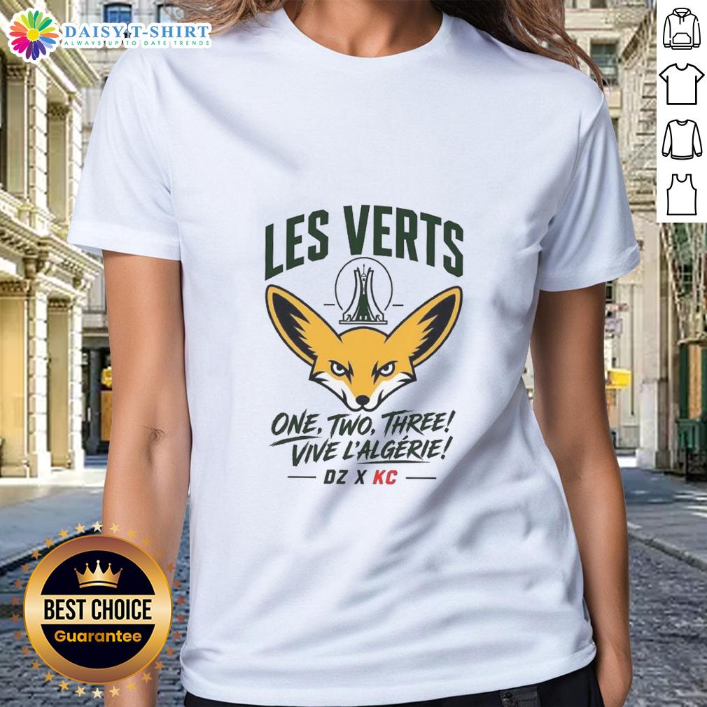 Good Les Verts One Two Three Viva Lalgerie Ladies Tee featuring vibrant colors and a stylish design for women's casual wear.