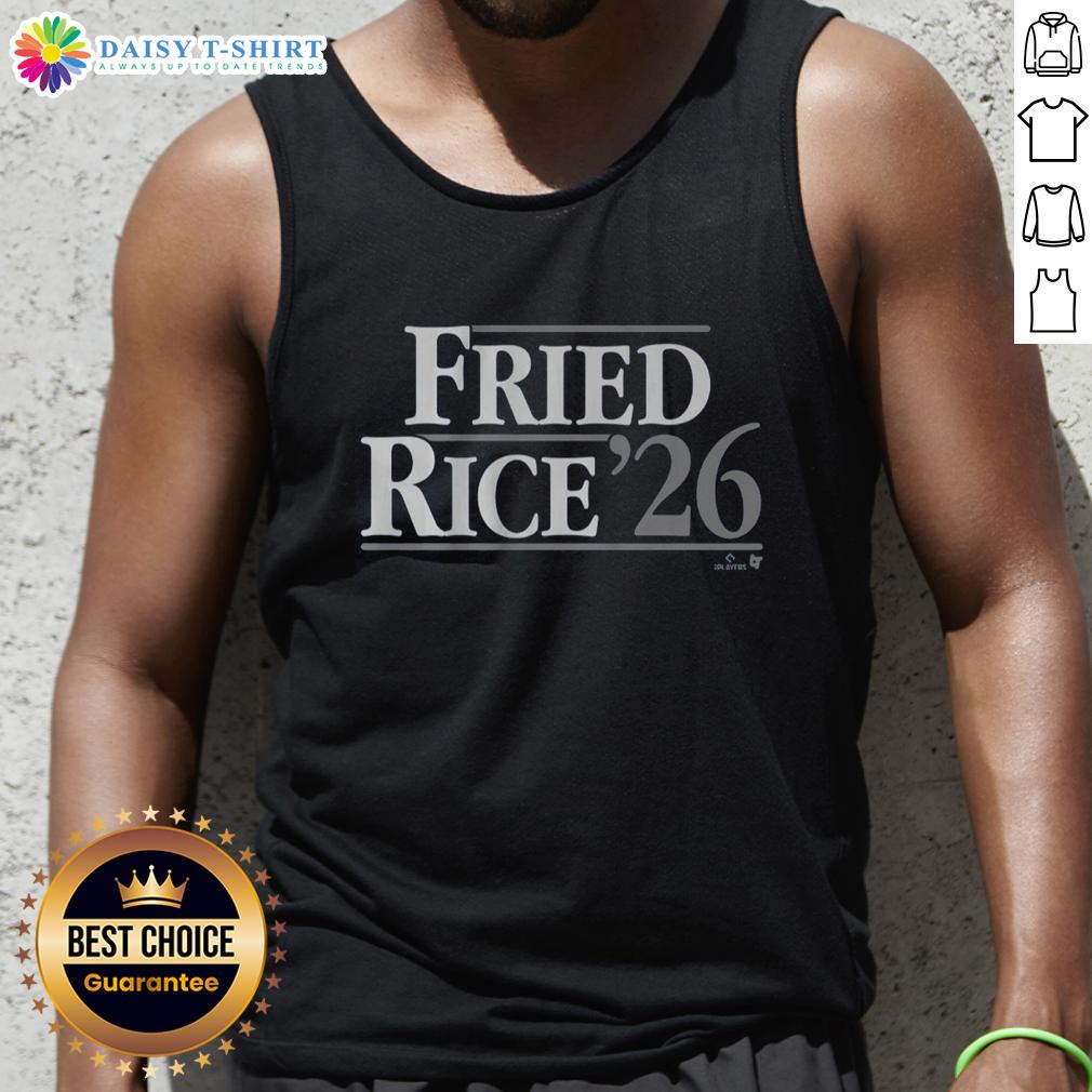 Alt Text: Good Max Fried Ben Rice tank top featuring a vibrant design, perfect for casual summer wear and sports enthusiasts.