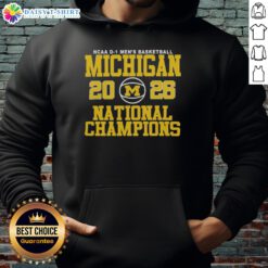 Good Michigan Men's Basketball 2025-2026 National Champions Hoodie featuring team logo and championship colors.