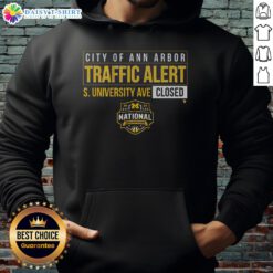 Good Michigan Wolverines MBB 2026 National Champions hoodie displayed on S. University Ave, celebrating team victory.