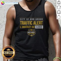 Good Michigan Wolverines MBB 2026 National Champions tank top displayed on South University Ave, showcasing team pride.