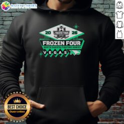 Good North Dakota Fighting Hawks Frozen Four 2026 NCAA Men's Hockey hoodie featuring team logo and vibrant colors.