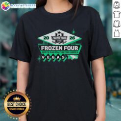 Good North Dakota Fighting Hawks Frozen Four 2026 NCAA Men's Hockey ladies tee showcasing team spirit and style.
