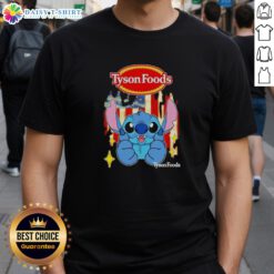 Good Stitch Like Tyson Foods USA Flag T-Shirt featuring vibrant colors and a patriotic design for casual wear.