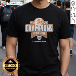 Good Tennessee Volunteers Lady Vols 2026 SEC Women's Golf Champion T-Shirt celebrating team pride and achievement.