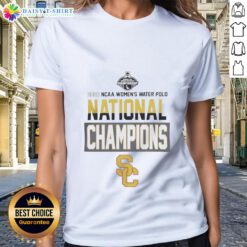 USC 2026 NC Women's Water Polo National Champions ladies tee featuring team logo and championship design.