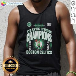 Hot Boston Celtics 2026 NBA Atlantic Division Champions tank top featuring team logo and vibrant colors.