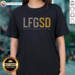 Hot LFGSD San Diego Baseball Ladies Tee in vibrant colors, perfect for fans and casual wear, showcasing team spirit.