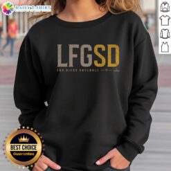 Cozy Hot LFGSD San Diego baseball sweatshirt in vibrant colors, perfect for game day or casual wear.