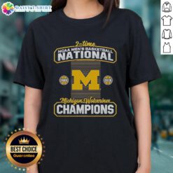 Hot Michigan Wolverines 2-Time NCAA Men's Basketball National Champions 2026 Ladies Tee showcasing team spirit and style.