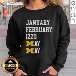 Hot Michigan Wolverines January February Izzo May sweatshirt featuring team logo and vibrant colors.