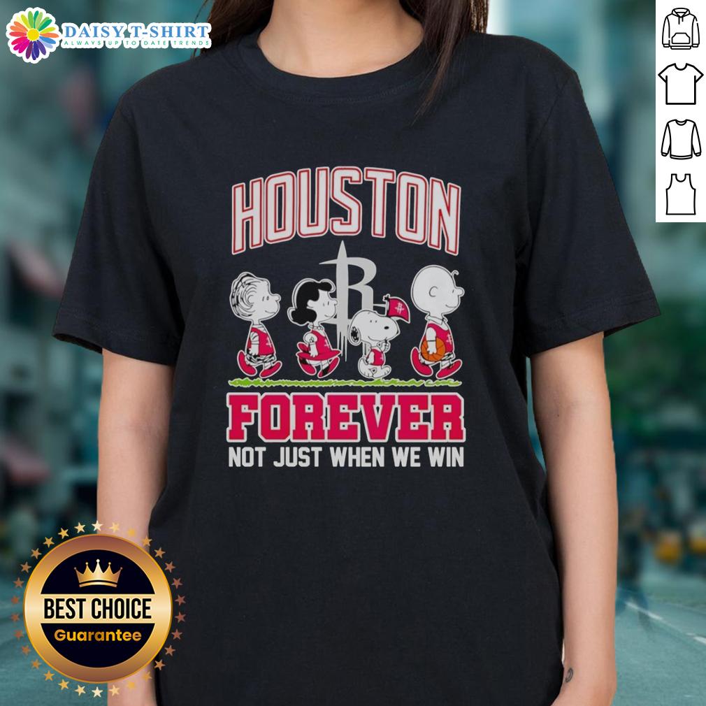 Hot Peanuts Characters MLB Houston Astros Forever tee for ladies, featuring fun graphics and team spirit design.