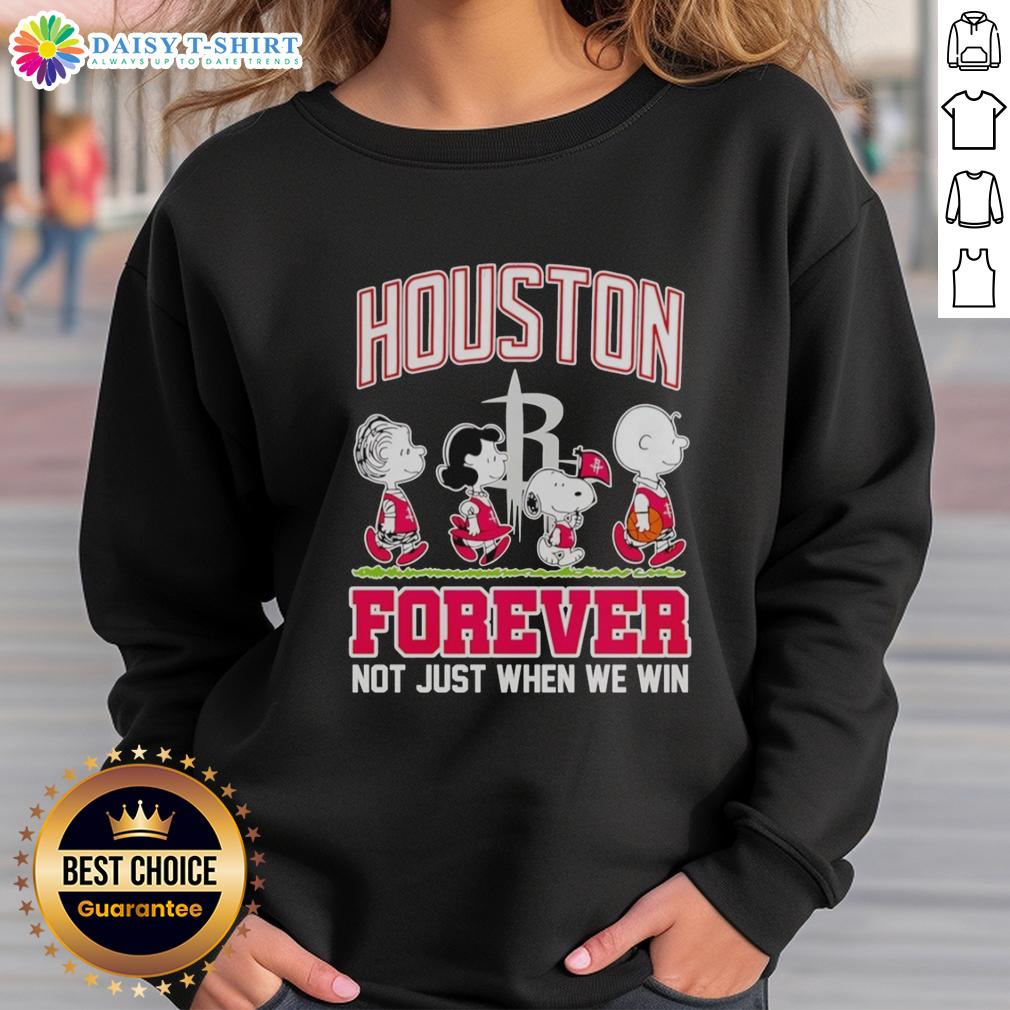 Hot Peanuts Characters X MLB Houston Astros 'Forever Not Just When We Win' Sweatshirt showcasing vibrant team spirit.