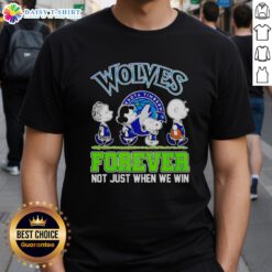 Hot Peanuts Characters X MLB Minnesota Timberwolves Forever T-Shirt featuring playful designs and team spirit.