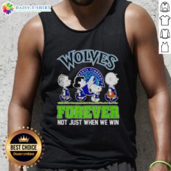 Hot Peanuts Characters X MLB Minnesota Timberwolves 'Forever Not Just When We Win' tank top design featuring vibrant graphics.