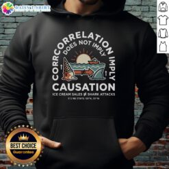 Alt Text: Stylish 'Hot Spurious Correlation Does Not Imply Causation' hoodie, perfect for science enthusiasts and casual wear.