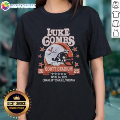 Alt Text: Hot Virginia Cavaliers helmet at Scott Stadium, Charlottesville, April 4, 2026, featured on a ladies' tee.