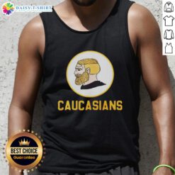 Hot Yes Chad Caucasians logo tank top featuring bold design, perfect for casual summer wear and stylish outings.