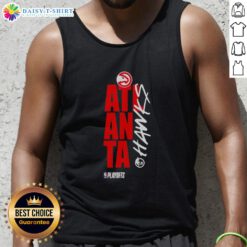 Alt Text: Stylish Atlanta Hawks playoff NBA 2026 tank top showcasing team colors and logo, perfect for game day attire.