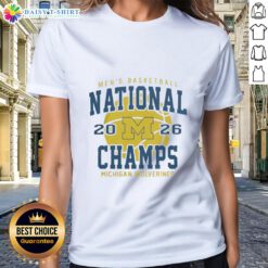 Nice Michigan Wolverines 2026 NCAA Men's Basketball National Championship Game tee for ladies in Indianapolis, Indiana.