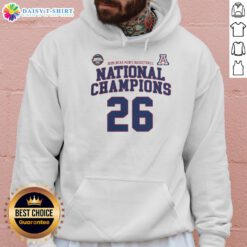 Arizona NCAA Division I Men's Basketball National Champions Hoodie in blue, featuring team logo and championship details.