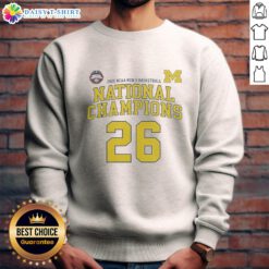 Michigan NCAA Division I Men's Basketball National Champions sweatshirt in navy, showcasing team pride and style.