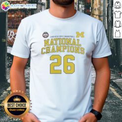 Nice NCAA Division I Men's Basketball Michigan 26 National Champions T-Shirt featuring team colors and logo design.
