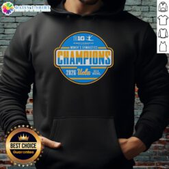 Alt Text: 2026 UCLA Bruins Women's Gymnastics Champions logo hoodie, featuring vibrant colors and iconic team branding.
