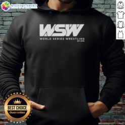 Official WSW World Series Wrestling hoodie featuring a bold logo and stylish design for wrestling fans.