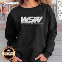 Official WSW World Series Wrestling sweatshirt featuring logo and design, perfect for fans and collectors.